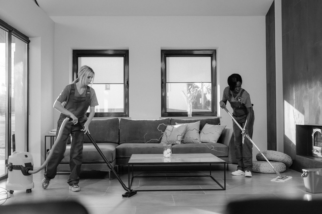 Cleaner performing a detailed deep clean